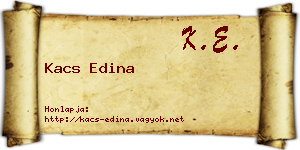 Kacs Edina névjegykártya